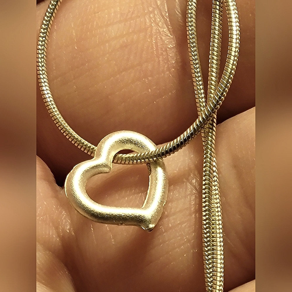 .999 Silver Heart Pendant + Snake Chain Necklace (.925) Silver Bundle